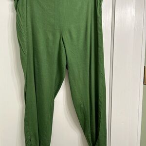 JJill 2X green stretch linen pants